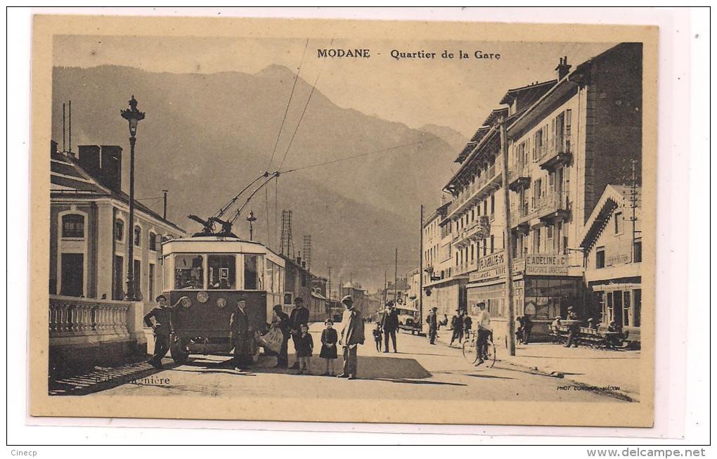 CPA 73 - MODANE - Quartier De La Gare - Superbe Plan De TRAMWAY à L'arrêt Avec TB Animation Et Conducteur - Modane