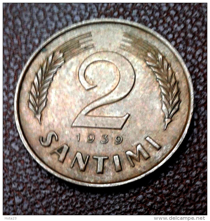 LATVIA  2 SANTIMI  COIN  1939 Y  - VF +++ - Letonia