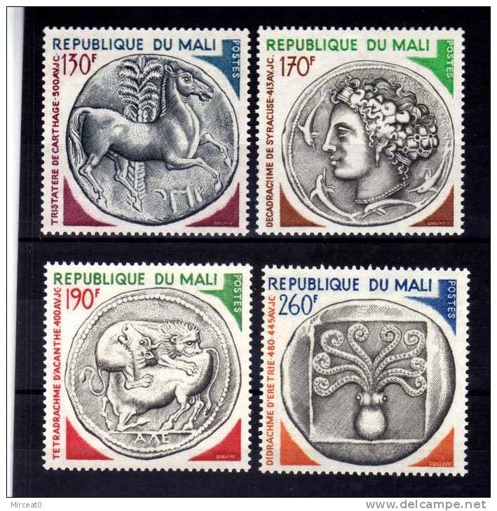 MALI  1975  MNH   -  " MONNAIES ANCIENNES "  -  4  VAL. - Mali (1959-...)