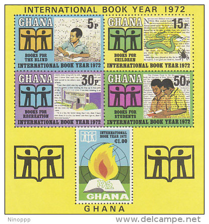 Ghana-1972 International Book Year Souvenir Sheet MNH - Ghana (1957-...)