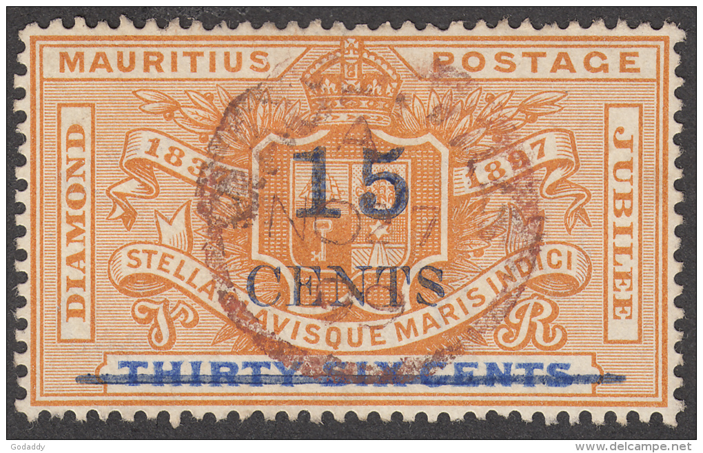 Mauritius 1898 15c On 36c  SG135  Used - Mauritius (...-1967)