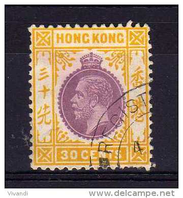 Hong Kong - 1921 - 30 Cents Definitive (Watermark Multiple Script CA)  - Used - Used Stamps
