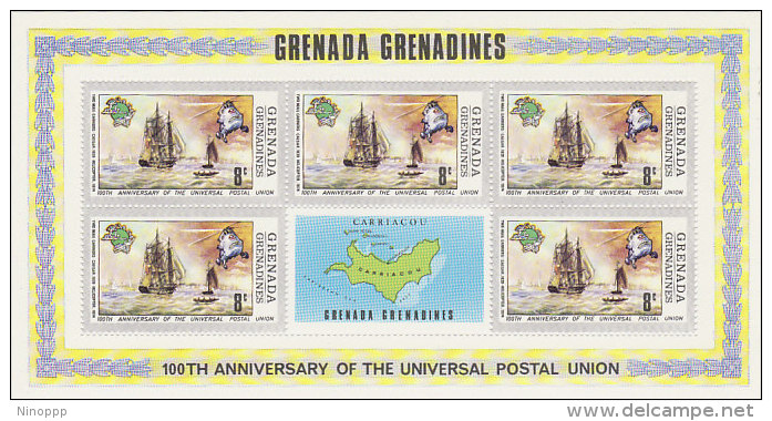 Grenada Grenadines-1974 UPU Centenary 8c Sheetlet MNH - Grenada (1974-...)