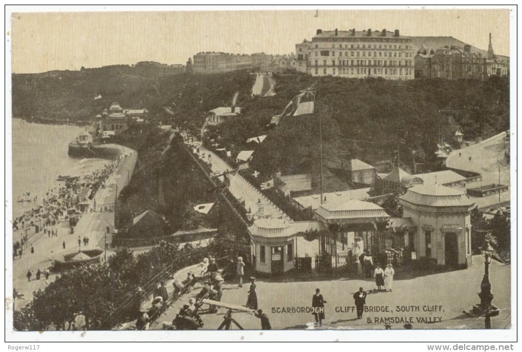 Scarborough Cliff Bridge, South Cliff & Ramsdale Valley, 1926 Postcard - Scarborough