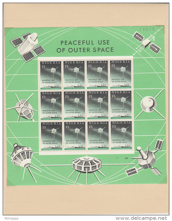 Nigeria-1963 Peaceful Use Of Outer Space 1.3 Sh Sheetlet  MH - Nigeria (1961-...)