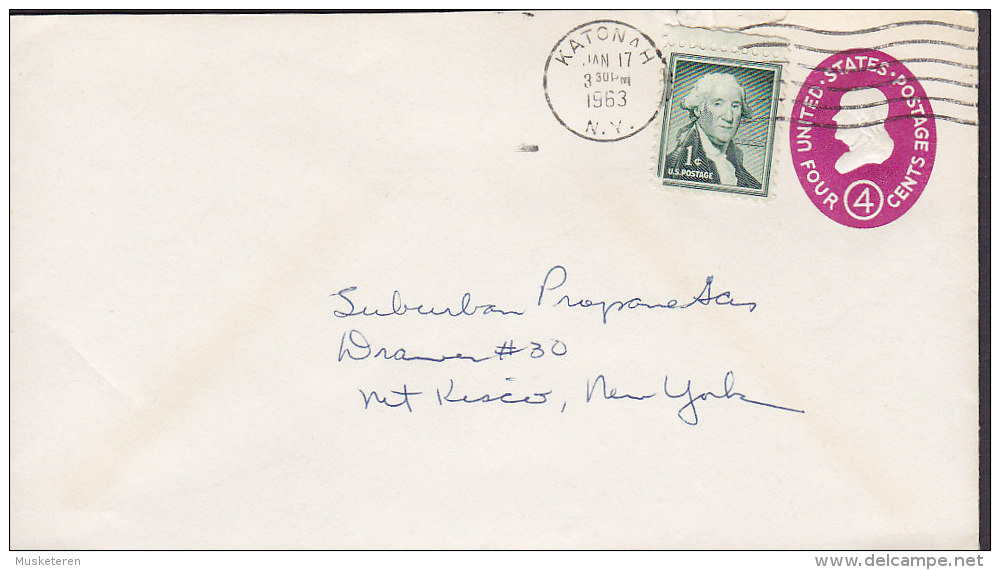 United States Uprated Postal Stationery Ganzsache Entier KATONAH (N.Y.) 1963 Cover George Washington - 1961-80