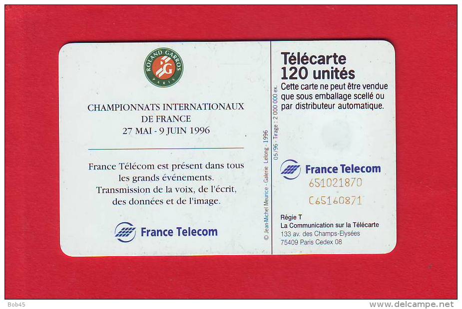 151 - Telecarte Publique Roland Garros 96 (F647) - 1996