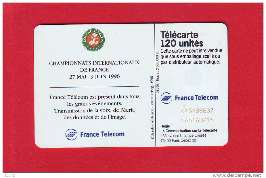 152 - Telecarte Publique Roland Garros 96 (F647) - 1996