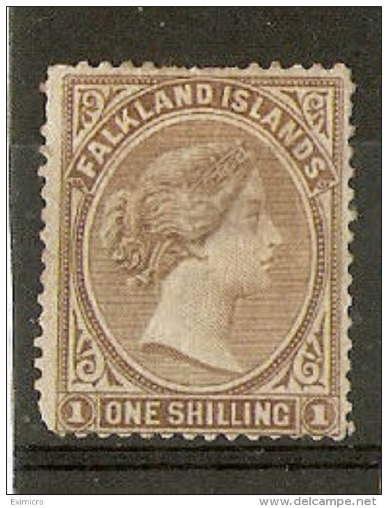 FALKLAND ISLANDS 1878 1s SG 4 NO WATERMARK  MOUNTED MINT Cat £85 - Falklandinseln