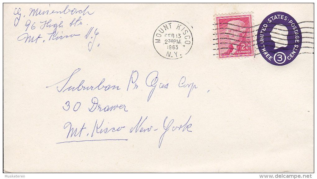United States Uprated Postal Stationery Ganzsache Entier MOUNT KISCO New York 1963 Cover Washington & Monroe - 1961-80