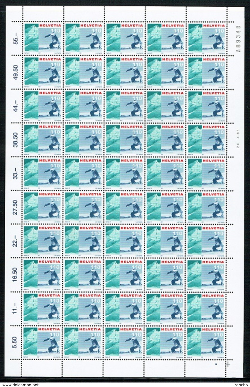 ** PLANCHE COLLECTION NEUF AVEC GOMME 2001 C/.S.B.K. Nr:1037. Y&TELLIER Nr:1689. MICHEL Nr:1771.** - Unused Stamps