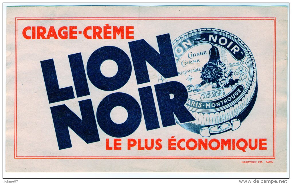 BUVARD   CIRAGE CREME LION NOIR      LE PLUS ECONOMIQUE - C