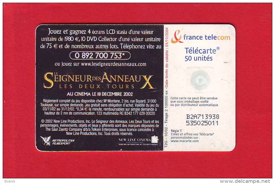 166 - Telecarte Publique Seigneur Des Anneaux 3 Les 2 Tours (F1254) - 2002