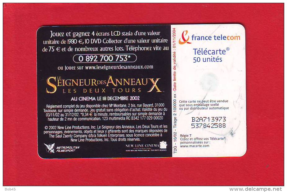 167 - Telecarte Publique Seigneur Des Anneaux 3 Les 2 Tours (F1254) - 2002