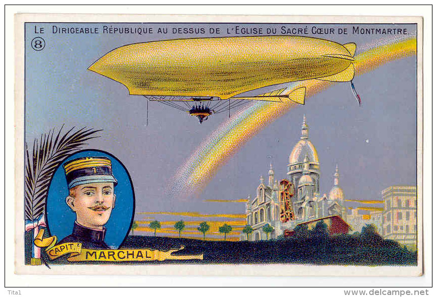 D10990 - Le Dirigeable *République* Au-dessus De L'église Du Sacré Coeur De Montmartre (Paris) - Capitaine MARCHAL - Airships