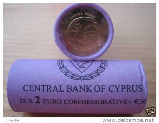 CYPRUS, CHYPRE, ZYPERN 2 € Common Commemorative Euro Coin 2009 UNC EMU ROLLE (25 PIECES) - Chypre