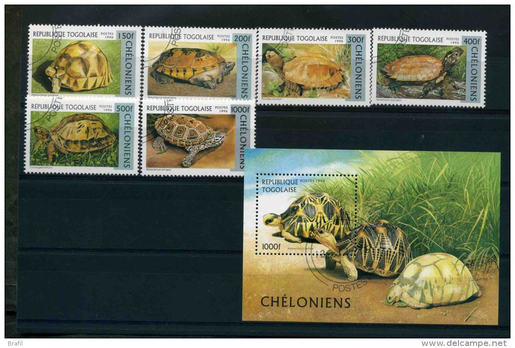 1996 Togo, Tartarughe 6 Valori + Foglietto - Turtles