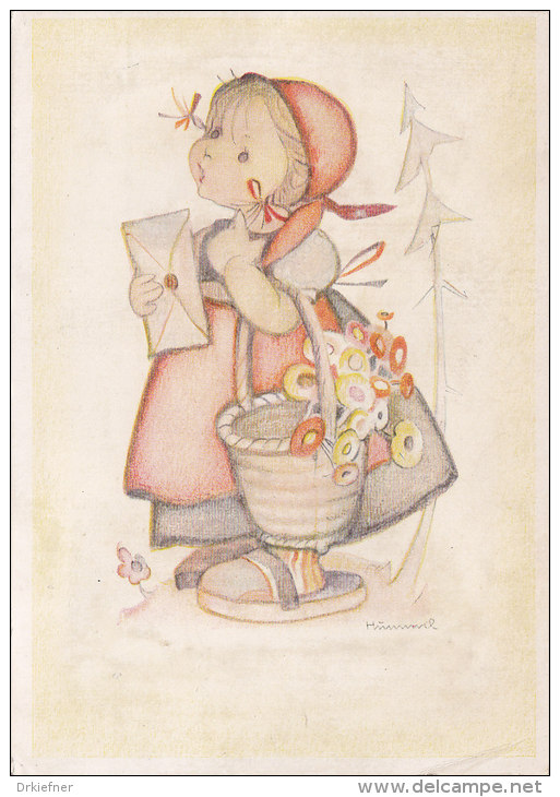 Kind Mit Brief, Berta Hummel (Maria Innocentia) Künstlerpostkarte 201 - Hummel