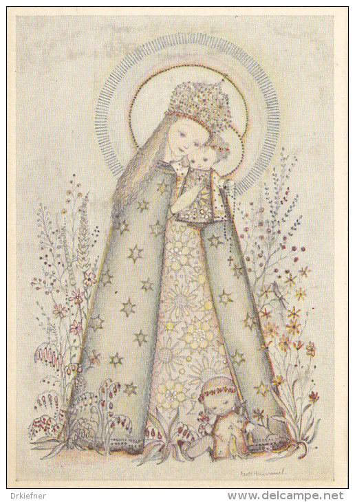 Schutzmantelmadonna,  Berta Hummel (Maria Innocentia) Künstlerpostkarte 219 - Hummel