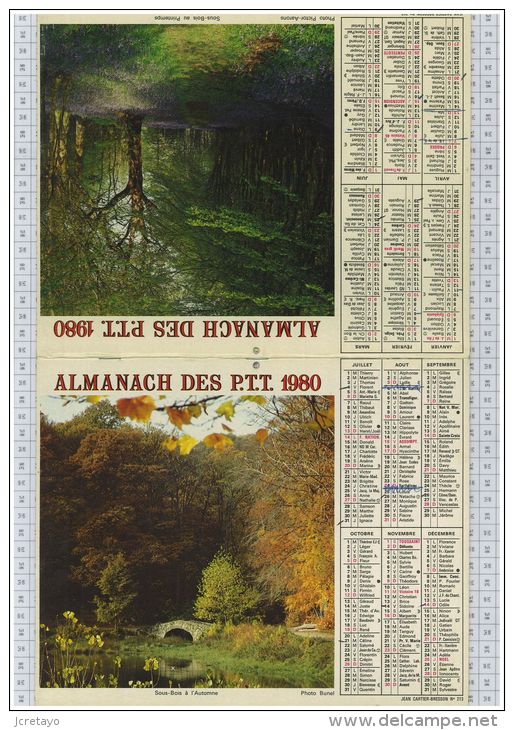 L'Almanach Des PTT De 1980, Gironde 33 - Grossformat : 1971-80
