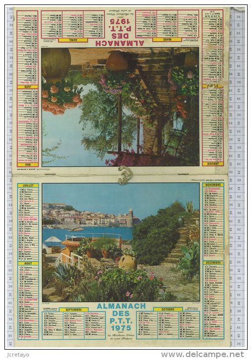 L'Almanach Des PTT De 1975, Indre Et Loire 37 - Big : 1971-80