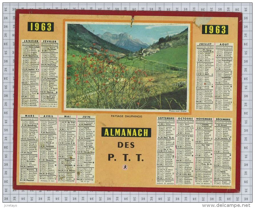 L'Almanach Des PTT De 1963, Incomplet - Grand Format : 1961-70