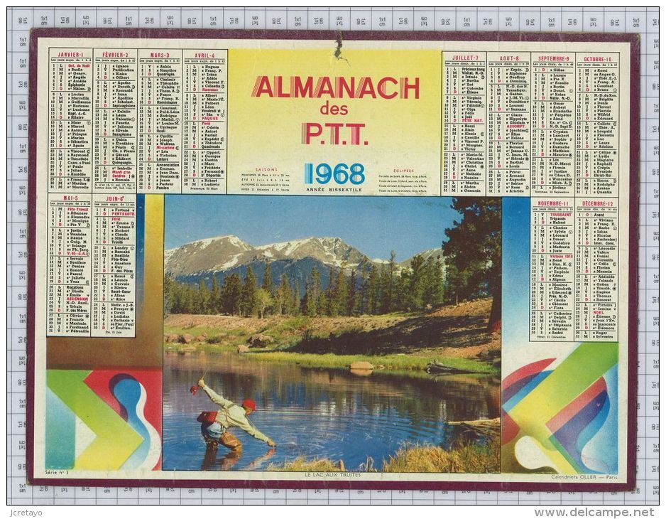 L'Almanach Des PTT De 1968, Sarthe 72 - Big : 1961-70