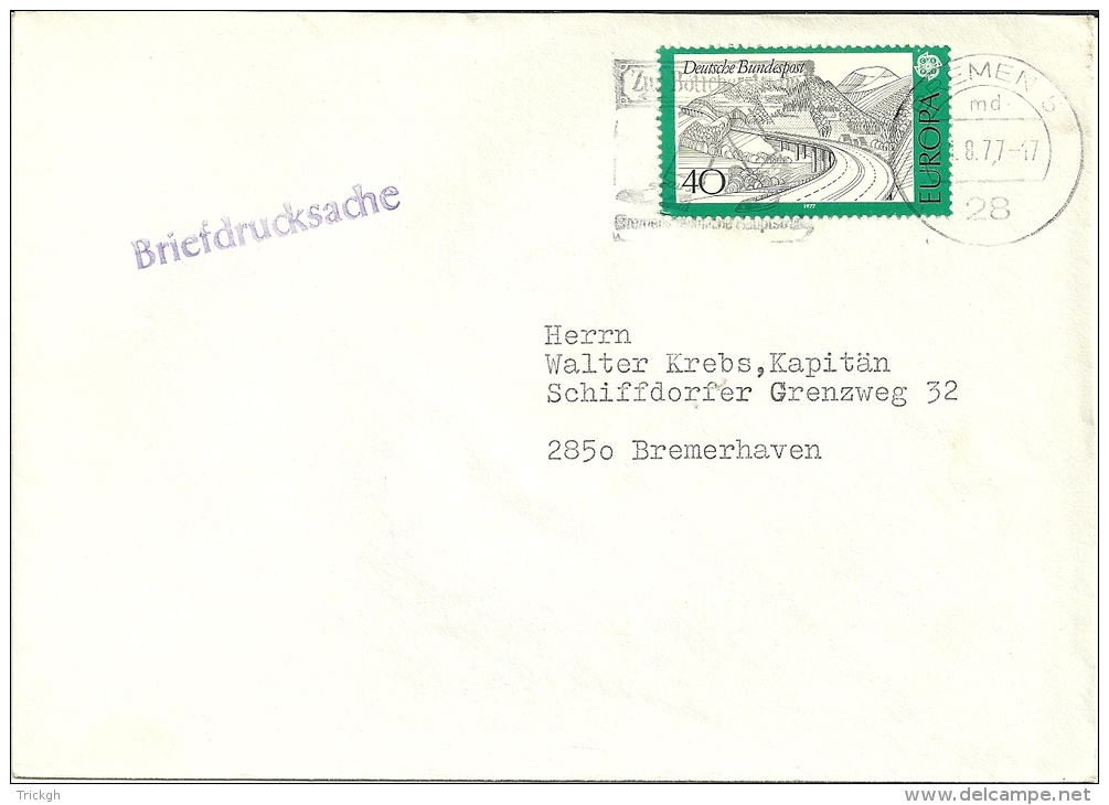 Deutschland 1977 Bremen 5 &gt;&gt; Bremerhaven / Europa Cept / Drucksache - Briefe U. Dokumente