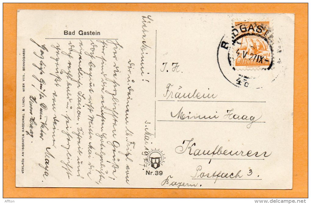 Bad Gastein Old Postcard - Bad Gastein