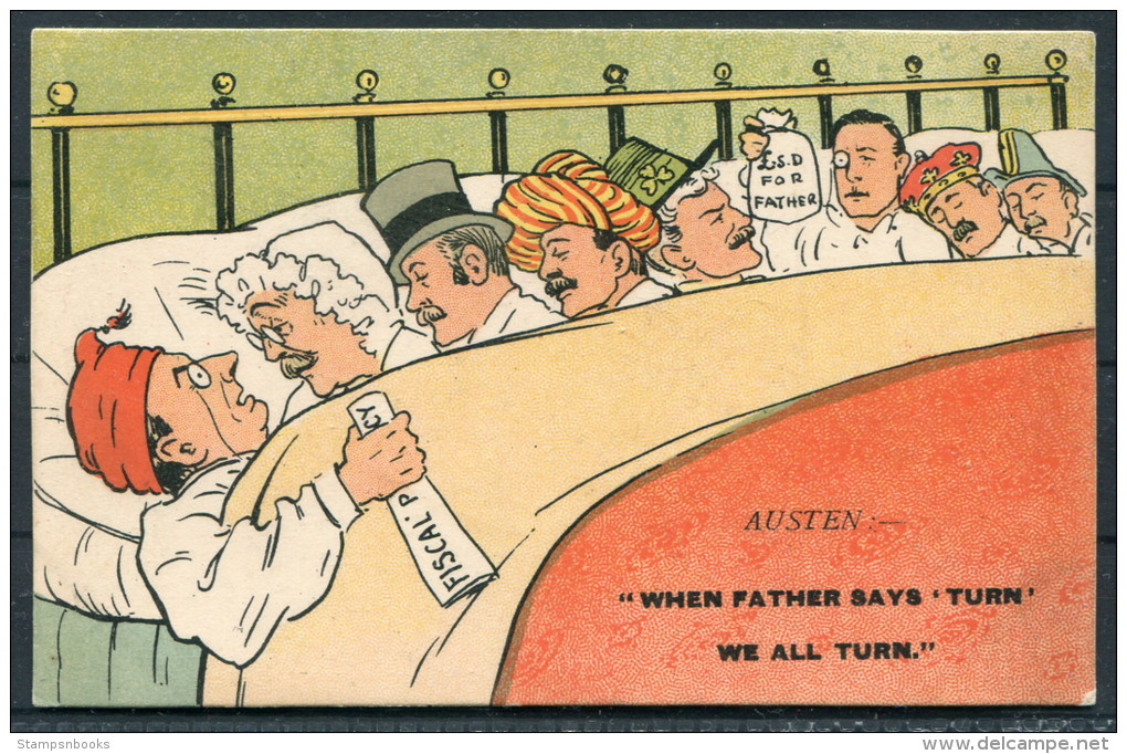 Artist Austen - Fiscal Policy - English Politicians - "when Father Says Turn, We All Turn" National Series - Satirical