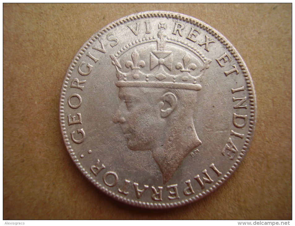 BRITISH EAST AFRICA USED ONE SHILLING 1942 I  .250 SILVER COIN. - British Colony