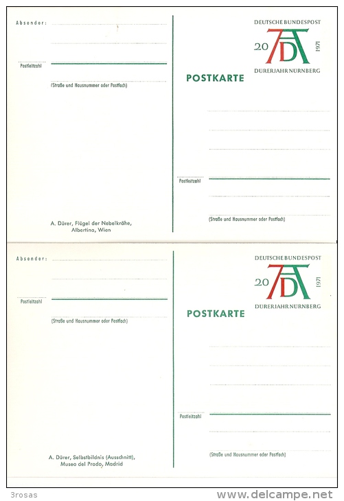 Allemagne Germany 1971 Cartes Postales Postcards Durer MNH ** - Postcards - Mint