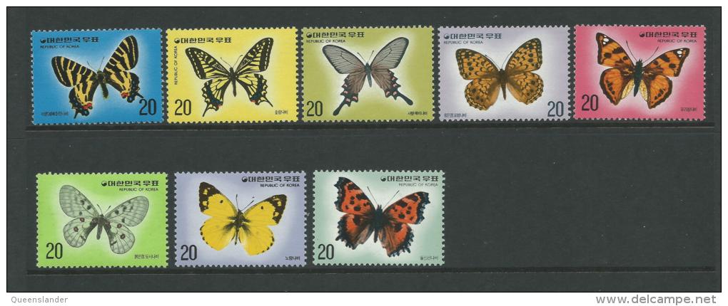 1976 Butterflies Set  Of 8 Complete MUH SG Catalogue  No´s 1220/1221, 1226/1227, 1246/1247 & 1264/1265 - Korea, South