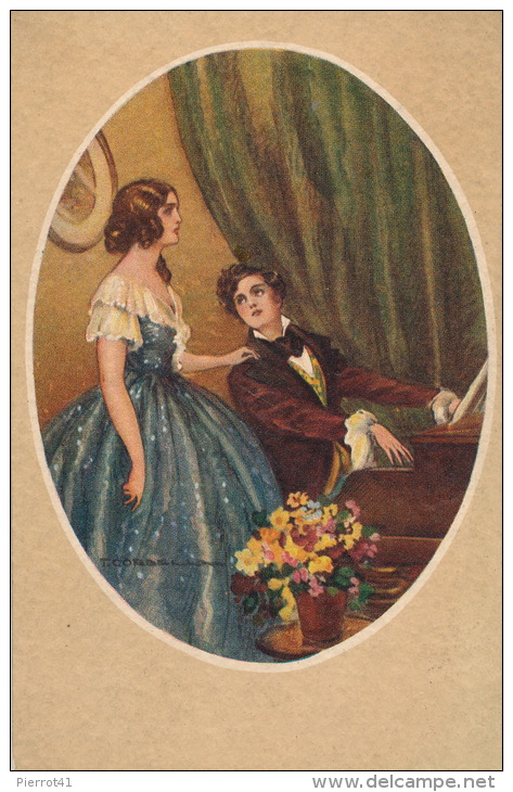 FEMMES - FRAU - LADY - Jolie Carte Fantaisie Portrait Femme Et Homme Au Piano Signée CORBELLA - Corbella, T.