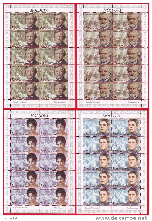 Moldova, 4 Sheetlets, Famous People - Musicians, 2013 - Altri & Non Classificati