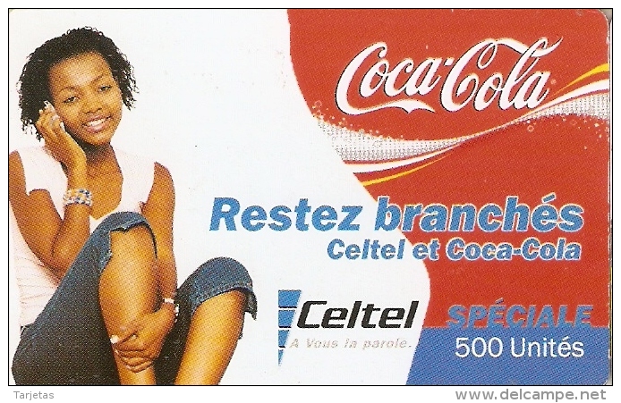 TARJETA DE RUANDA DE COCA-COLA  (COKE) CELTEL - Publicidad