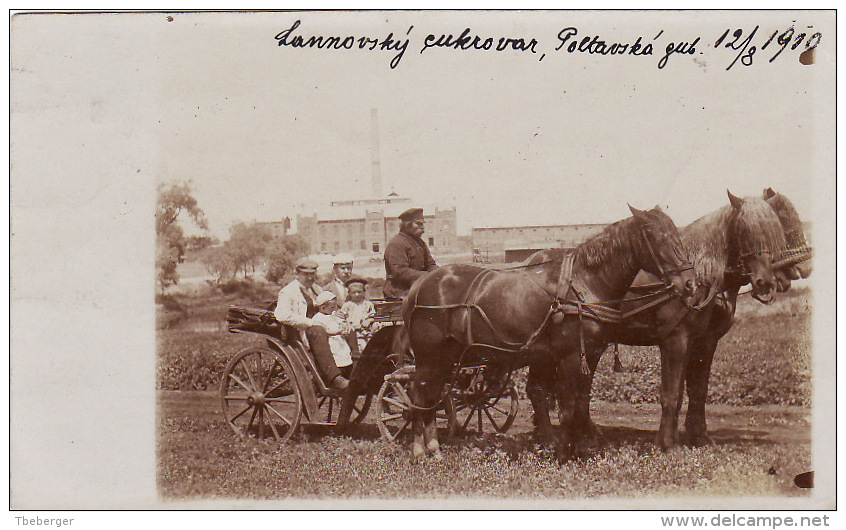 Russia Ukraine Picture Postcard  With TPO 253 Kiev Lozovaya To Pilsen 1910, Picture Poltava Sugar Factory (k33) - Storia Postale