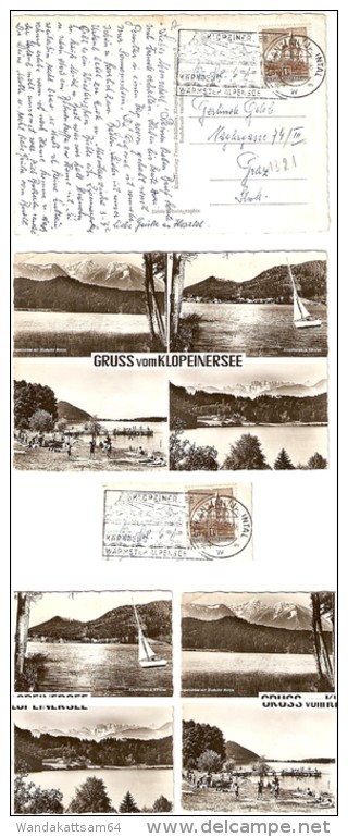 AK GRUSS Vom KLOPEINERSEE Mehrbildkarte 4 Bilder 18. 7. 65 - 18 ST. KANZIAN / JAUNTAL W Werbestempel KLOPEINERSEE KÄRNTE - Klopeinersee-Orte