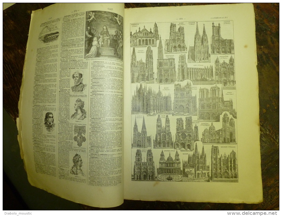 10 Fascicules Larousse Illustré Suivant De C Et Continuant Sur C...:Cathédrales,Cinémat Ographe,Coiffe,Coiffure, Etc.... - Dictionnaires