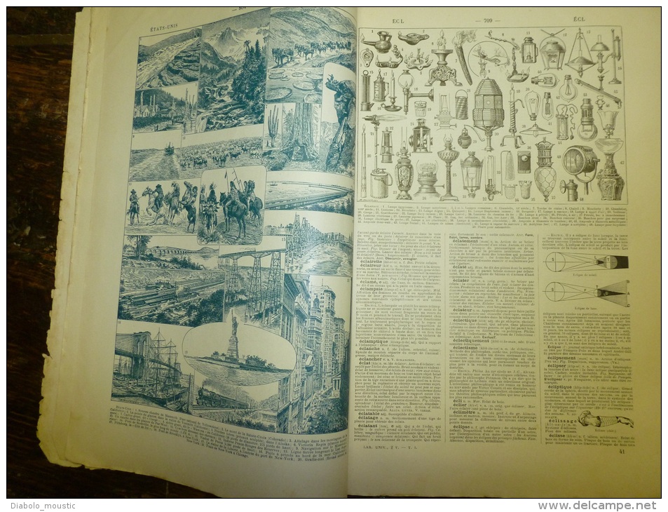 10 Fascicules Du Larousse Illustré Continuant E Et Commençant Sur F...: Europe,Etats-Unis,Eclaira Ge,Escrime,  Etc - Woordenboeken