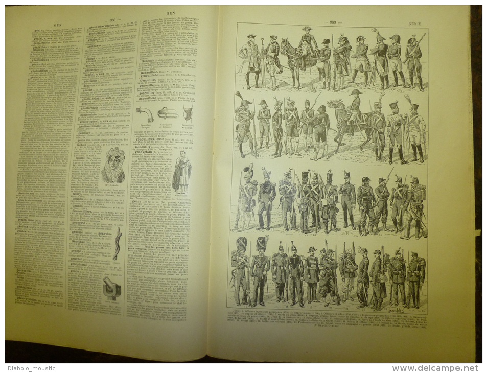 10 Fascicules Du Larousse Illustré Continuant F Et Commençant Sur H...:FUSILS, GENIE,GYMNASTIQUE,HABITAT ION  Etc - Dictionnaires