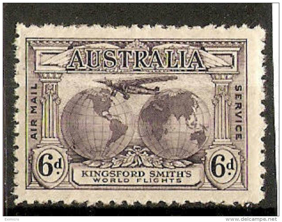 AUSTRALIA 1931 6d KINGSFORD -  SMITH TOP VALUE OF THE SET SG 123 MOUNTED MINT Cat £6.50 - Ungebraucht