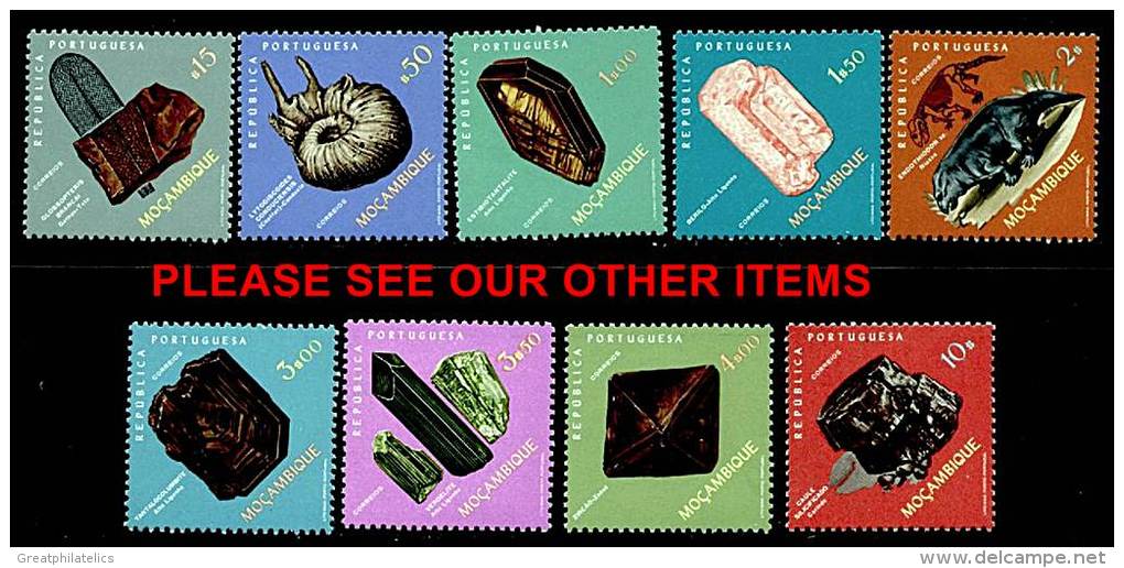 MOZAMBIQUE 1971 PREHISTORIC ANIMALS &  MINERALS SC# 494-502 VF MNH SCARCE - Other & Unclassified