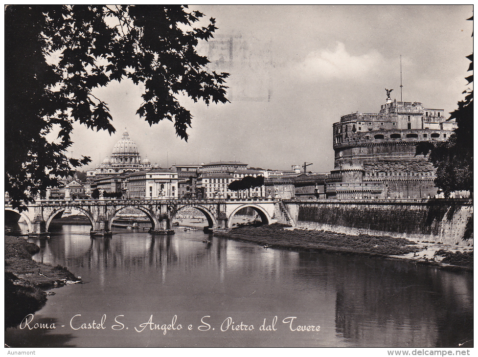 Italia--Roma--1950--Castel S.Angelo E S.Pietro Dal Tevere---Fechador-Roma - Castel Sant'Angelo