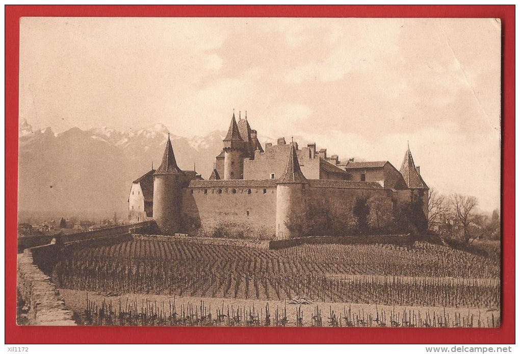 Z0241 Aigle Le Château Et Les Alpes Vaudoises. Circulé Sous Enveloppe En 1908.Pli Angle - Aigle