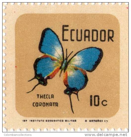 Lote EC69, Ecuador, 1970, Mariposas, Butterflies, 10 Valores, 10v - Ecuador