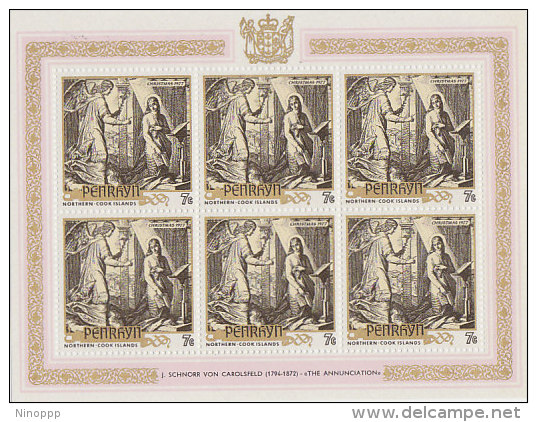 Penrhyn-1977 Christmas 7c Sheetlet MNH - Penrhyn