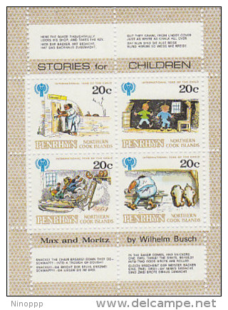 Penrhyn-1979 International Year Of The Child 20c Sheetlet MNH - Penrhyn