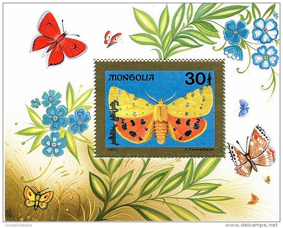 MONGOLIA 1992 BUTTERFLIES / Insects S/S MNH  SC.#2083 CV$6.50 (3D1223) - Mongolia