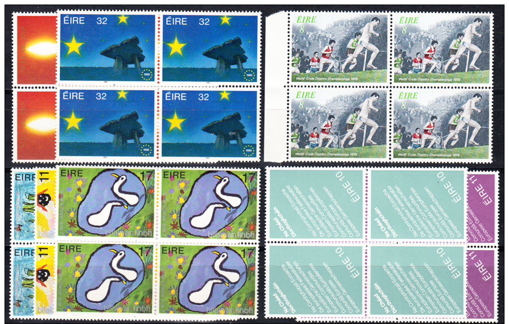 IRLANDA LOTE  YVERT Nº 586+813+404/6+398+396/7 BLOQUES DE 4 .NUEVAS SIN CHARNELA. SES 387 - Unused Stamps